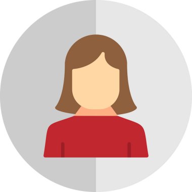 kız düz simgesi, vektör illüstrasyonu