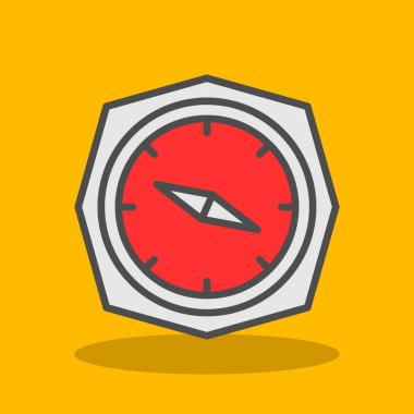 pusula düz simgesi, vektör illüstrasyonu