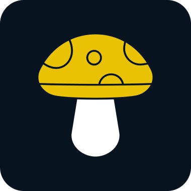 Mantar. Web simgesi basit illüstrasyon