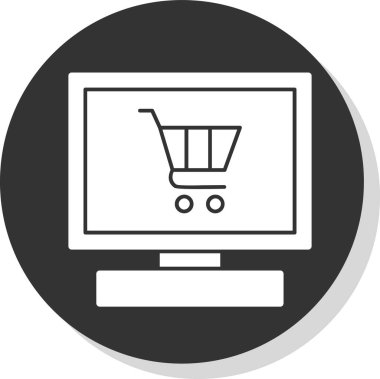 Çevrimiçi Dükkan simgesi, vektör illüstrasyonu