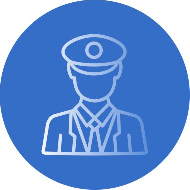 Polis memuru kutsal kişilerin resmi, vektör çizim