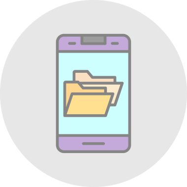 Akıllı telefon ekranı simgesi, vektör illüstrasyonundaki dizinler 