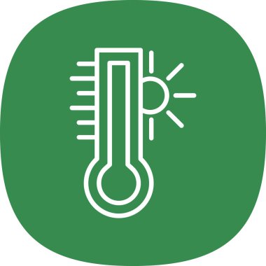 Sıcak sıcaklık düzlüğü simgesi, vektör illüstrasyonu