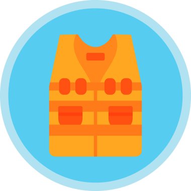 Kurşun geçirmez yelek simgesi, vektör illüstrasyonu 