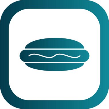 Hot dog simgesi, vektör illüstrasyonu basit tasarım