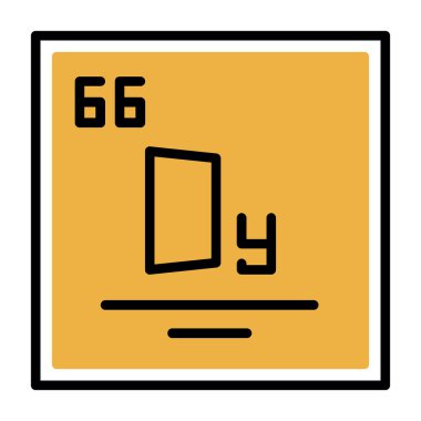 Dysprosium simgesinin vektör çizimi 