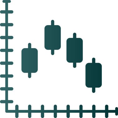 Candlestick grafik simgesi düz stil 