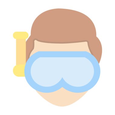 Dalış maskesi. Basit illüstrasyon