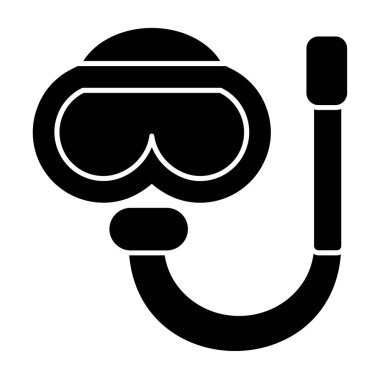 Şnorkelleme simgesi, vektör illüstrasyonu 