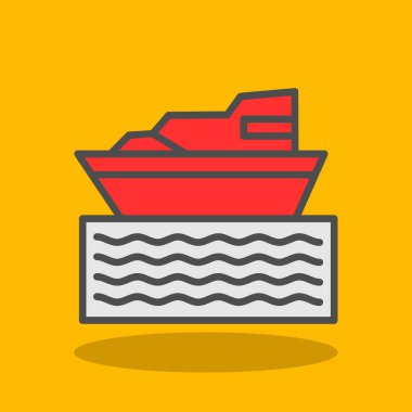 tekne ikonu vektör illüstrasyonu