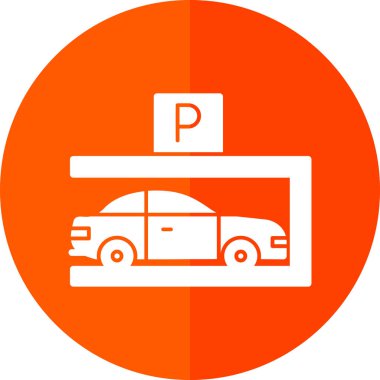 araba park simgesi vektör illüstrasyon                  