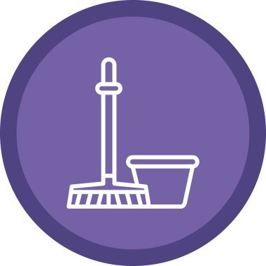 Mop and bucket. web icon simple illustration            