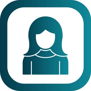 kız düz simgesi, vektör illüstrasyonu