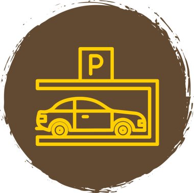 araba park simgesi vektör illüstrasyon                  