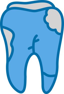 Bir dişin vektör illüstrasyonu simge taşır