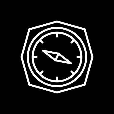 pusula düz simgesi, vektör illüstrasyonu