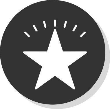 Basit düz yıldız ikon vektör çizimi tasarımı