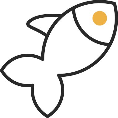 Hayvan balığı vahşi yaşam ikonu ana hatlarıyla