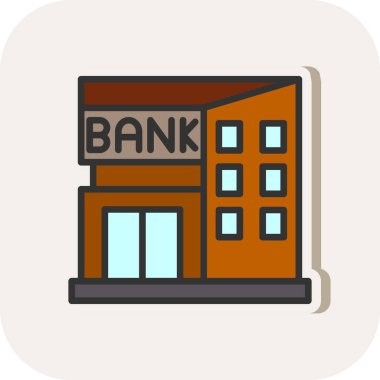 Banka binası ikonu. düz tasarım illüstrasyon. 