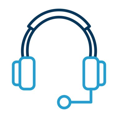 Kulaklık simgesinin vektör illüstrasyonu 