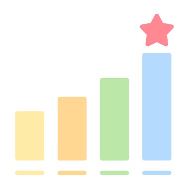 iş grafiği düz vektör simgesi