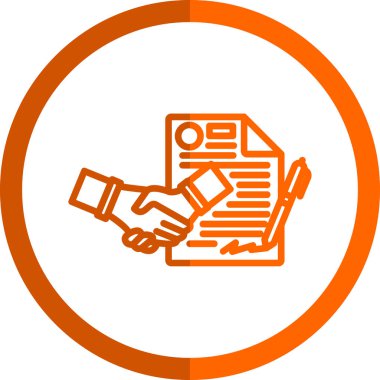 sözleşme simgesi, tokalaşma, vektör illüstrasyonu