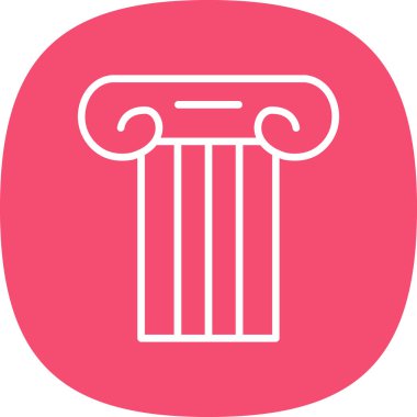 Benzersiz Yunan sütun vektör çizgisi simgesi