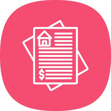 İpotek belgesi düz simgesi, vektör illüstrasyonu