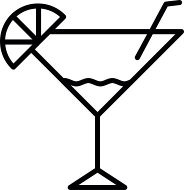Martini kokteyli düz ikon, vektör illüstrasyonu