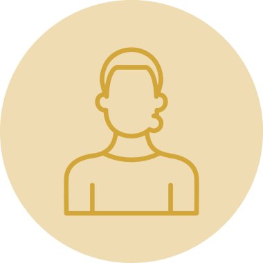 avatar adam çizgisi ve biçim simgesi vektör tasarımını doldur