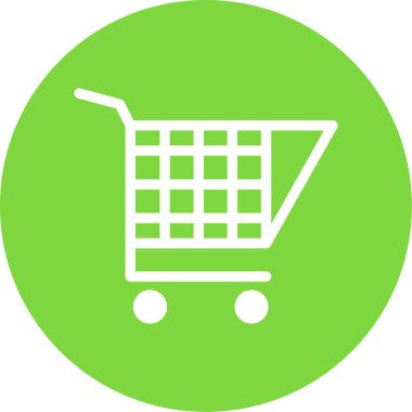 Alışveriş arabası simgesi, vektör illüstrasyonu