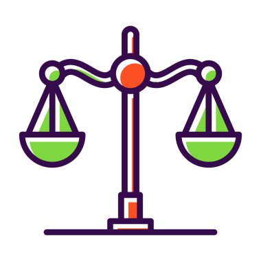 denge ölçekleri renk çizgisi simgesi, vektör illüstrasyonu 