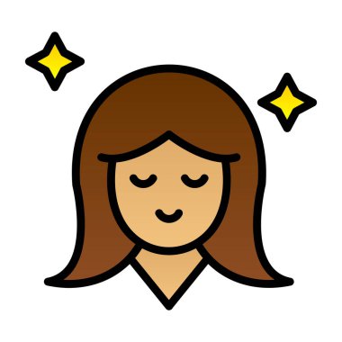 kadın avatar simgesi, vektör illüstrasyonu 