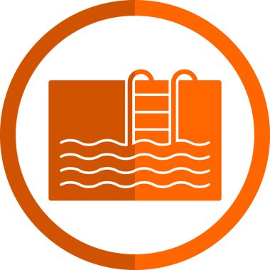 Yüzme havuzu simgesinin vektör illüstrasyonu 