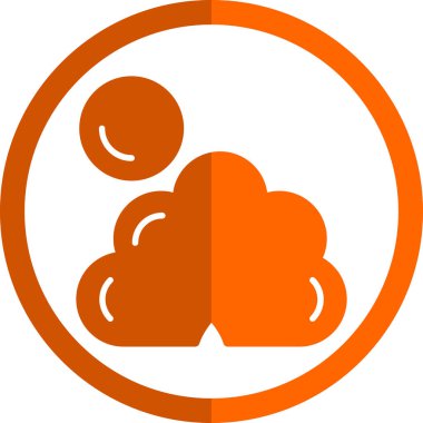 Basit Bulutlu hava simgesi, vektör illüstrasyonu