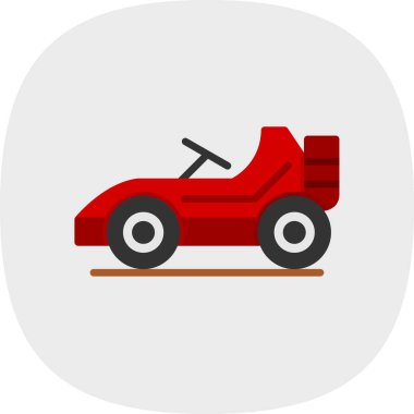 Go cart simgesi vektör illüstrasyonu