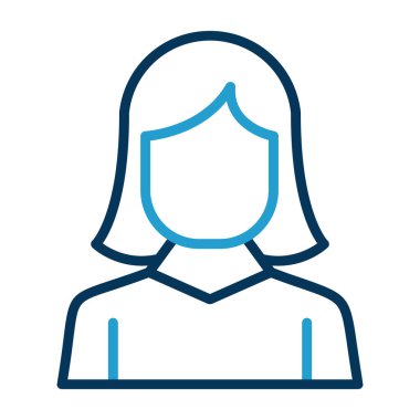 kız düz simgesi, vektör illüstrasyonu