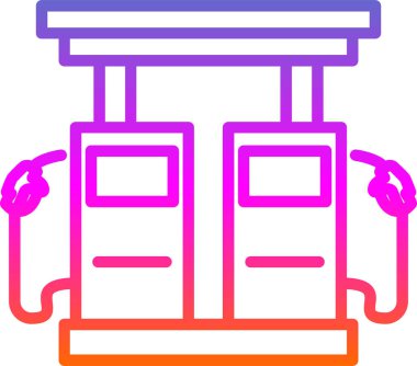 benzinlik ikonu vektör illüstrasyonu 