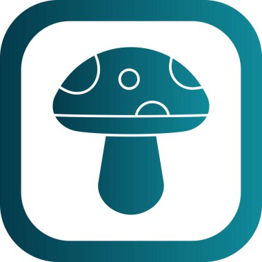 Mantar. Web simgesi basit illüstrasyon