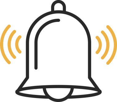 Tek izole çan simgesinin vektör illüstrasyonu 