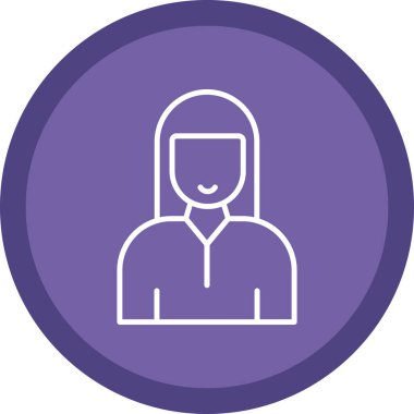 kız düz simgesi, vektör illüstrasyonu