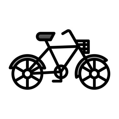 bisiklet düz simgesi, vektör illüstrasyonu