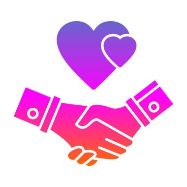 İnsanların el sıkışması ve kalbin vektör logosu