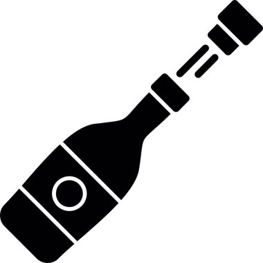 Şarap şişesi. Basit resimleme