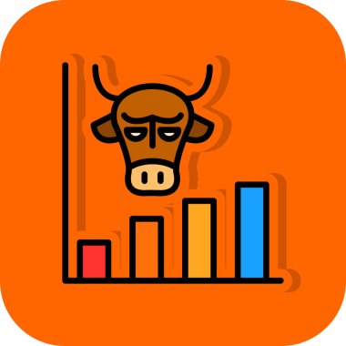 Grafik ikonlu bir boğa. vektör illüstrasyonu