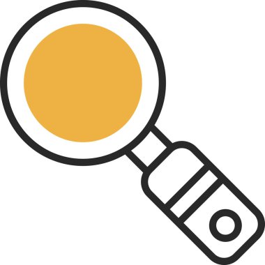 Büyütme cam simgesi renk ana hatları vektörü 