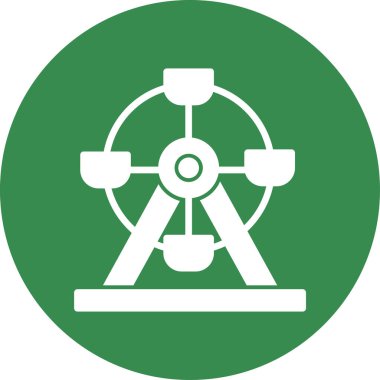 Dönme dolap ağ simgesi, vektör illüstrasyonu 