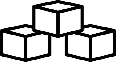 küp simgesi, basit vektör illüstrasyonu