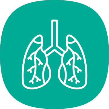 akciğerler web simgesi basit illüstrasyon 