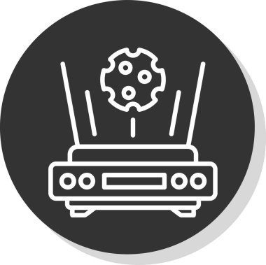 router glyph simgesi, teknoloji ve iletişim, kablosuz işaret, vektör grafikleri. Beyaz arka planda sağlam bir kalıp, 10 birim..